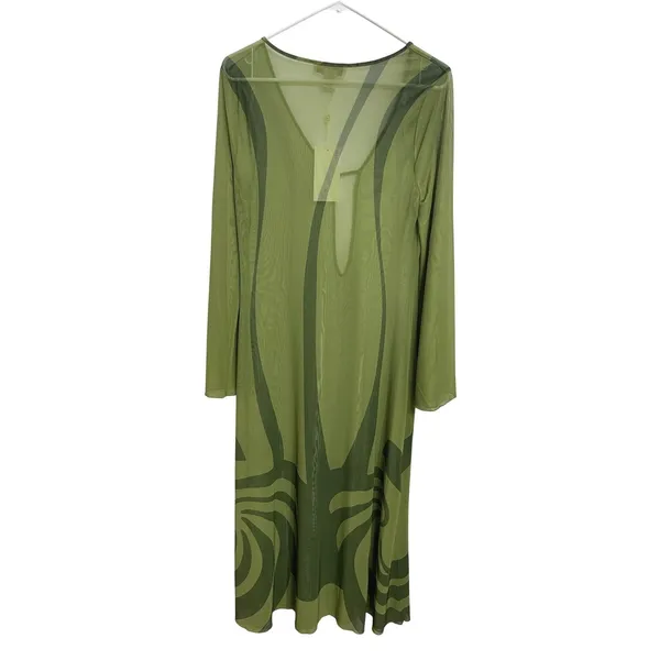NWT Caroline Constas Sheer Maxi Swim Cover Up Dress Resort Beach Goddess Fairy M - Image 3