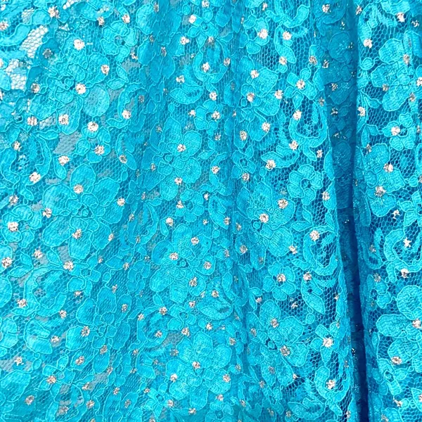 Body Wrappers Worship Overlay Asymmetrical Lace Skirt M Sparkly Turquoise Lyrical Praise - Image 3