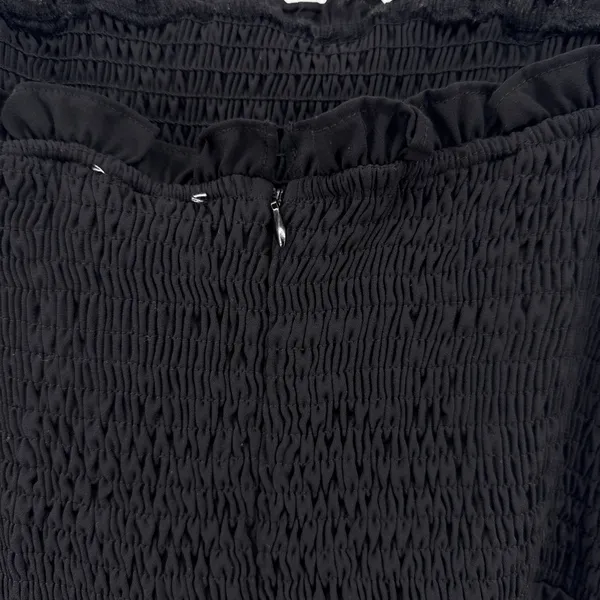 Superdown Black Anna Smocked‎ Ruffle Mini Dress Adjustable Straps Size Small - Image 5