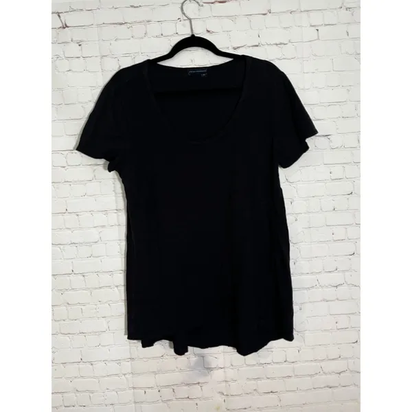 Fresh Produce Luna Top Black Cotton Slub Scoop Neck Tee XXL 22072 Made in USA‎ - Image 2