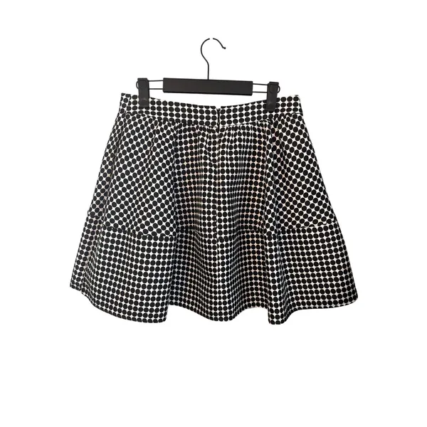 Express Womens Polka Dot Skirt 8 Black White‎ Fit and Flare Retro Mod Rockabilly - Image 3