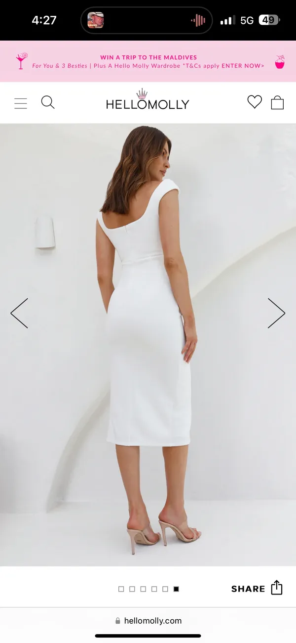 Hello Molly White Mid Dress - Image 5