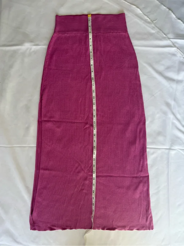 Free People x Revolve Pink Skyline Ribbed Midi Skirt Size XS - Image 9