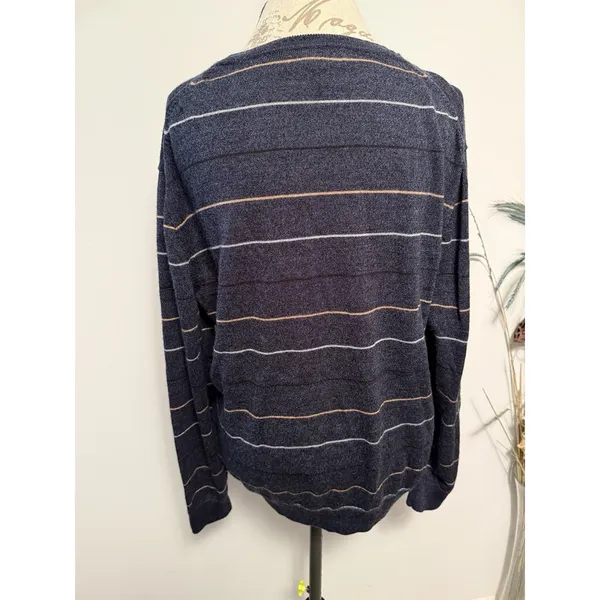 BANANA REPUBLIC‎ Women's Sweater Long Sleeve Striped 100% Merino Wool Size XL - Image 3