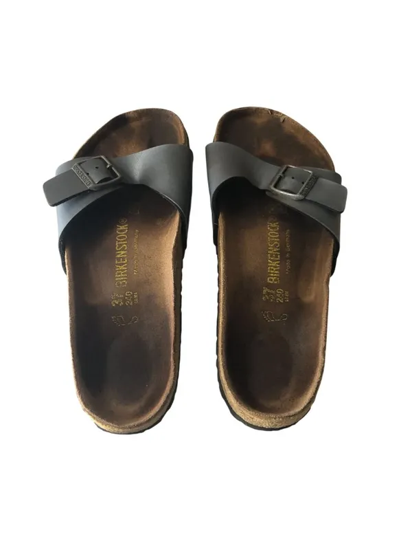 Birkenstock Madrid Slide Sandals Metallic Gray 37 Women's Size 6 - Image 3