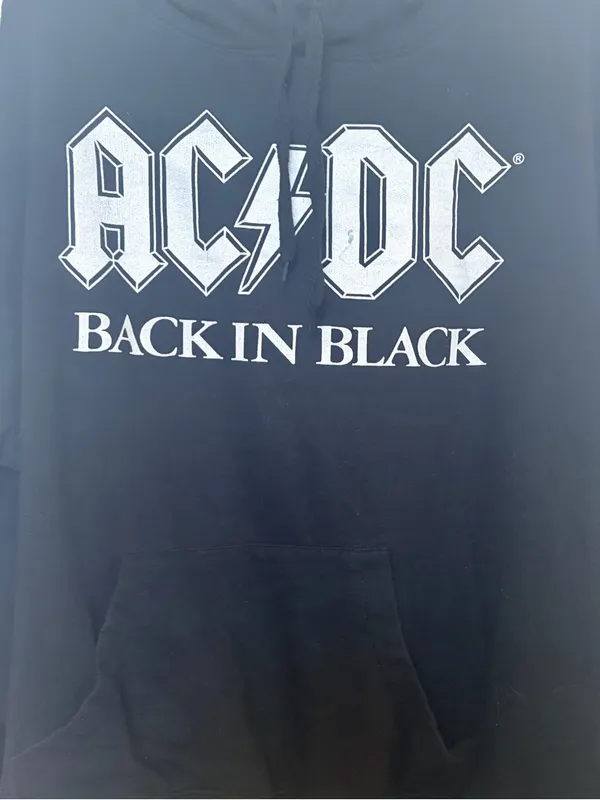 AC/DC Black Tee with White Logo Print - Image 2
