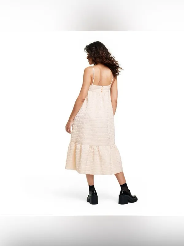 Kika Vargas Textured Empire Waist Midi Dress Size Medium - Image 2