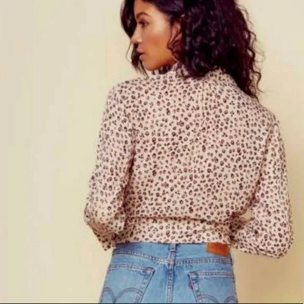 Blue Life Caden Crop Top leopard lurex strip sz‎ XS - Image 3