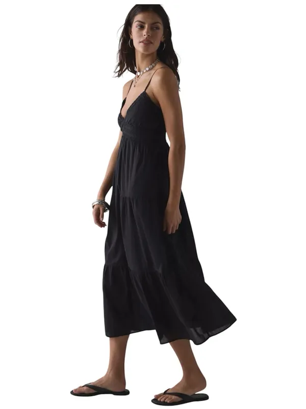 Urban Outfitters Black Cotton Maxi Dress Size Large - Image 3