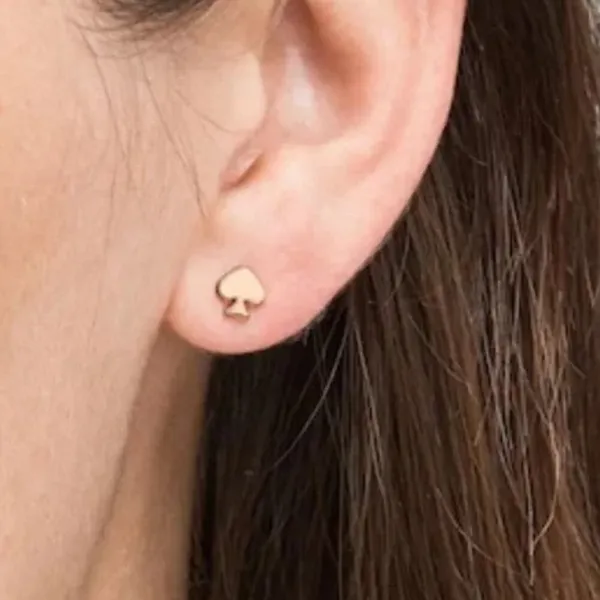 New Kate Spade Signature Spade Mini Rose Gold Studs - Image 2