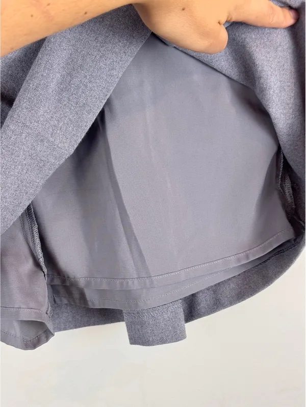 Abercrombie & Fitch Gray Pleated Mini Skort Size S High Rise Tailored Preppy - Image 5
