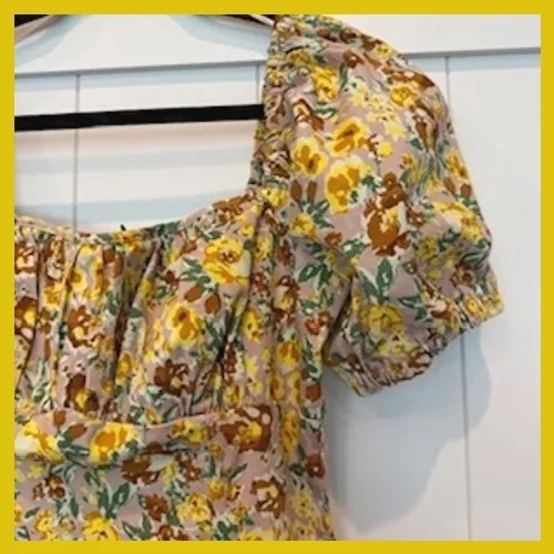 ASTR The‎ Label Floral Puff Sleeve Mini Dress Cottagecore Women's - Image 2