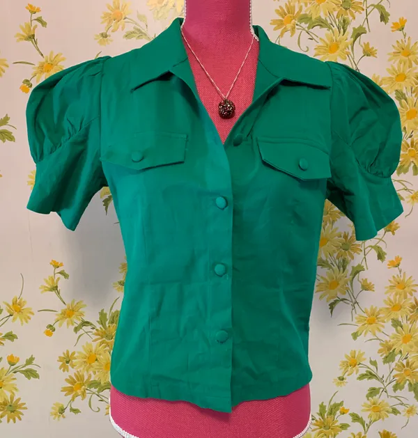 High waist Belted pants and top matching set green size M - Image 3