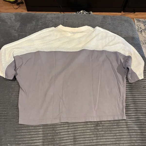 Nike Sportswear Mesh Top SZ: Small Crop RETAIL: $65.00 Gray And White - Image 8