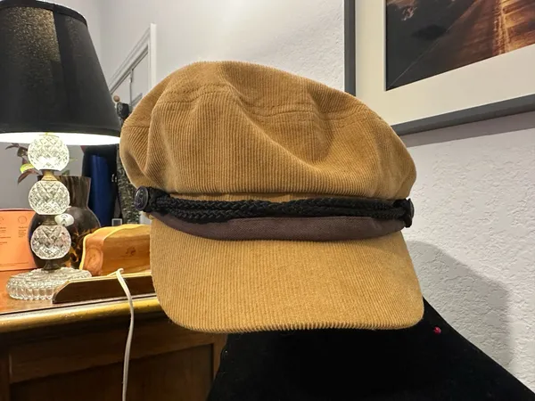 Peter Grimm Corduroy Baker Boy Hat with Anchor Detail - Image 4