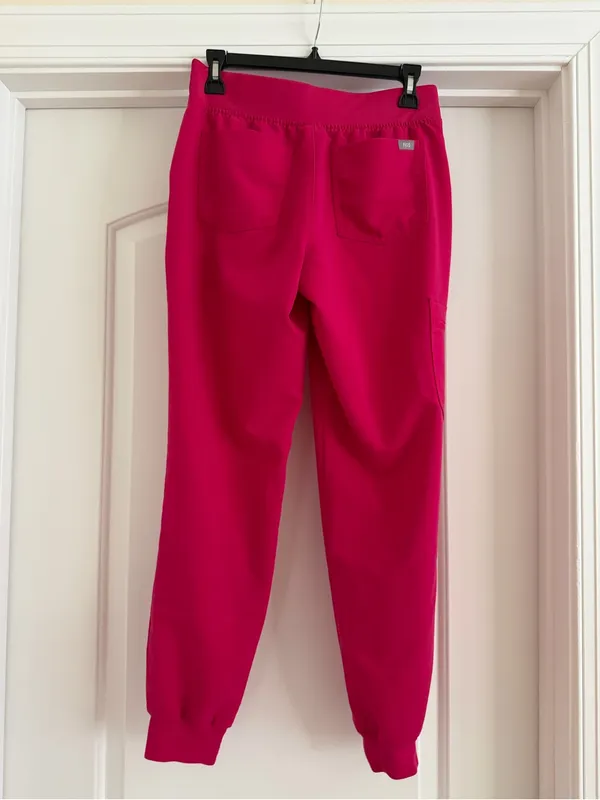 Figs Women's Magenta Jogger Pants with Navy Drawstring - Image 4