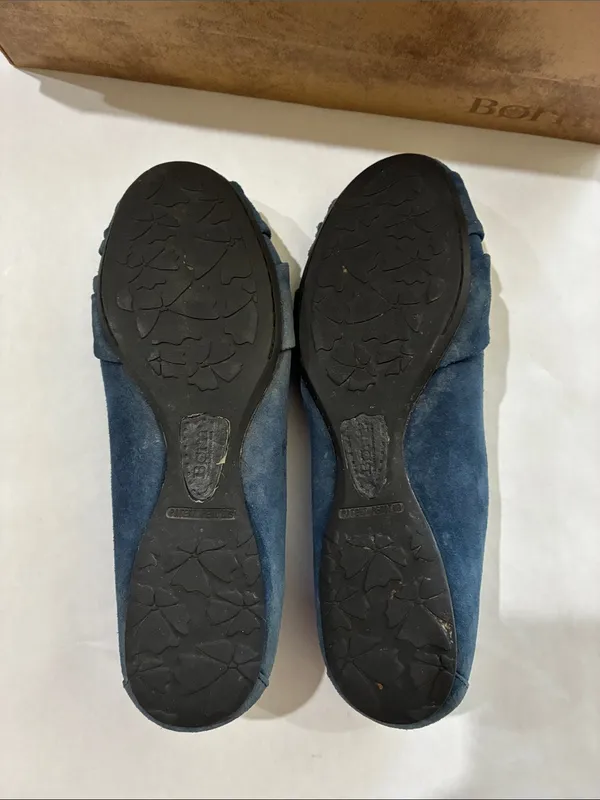 Born Navy Suede Knotted Toe Ballet Flats Blue Size 7 - Image 4