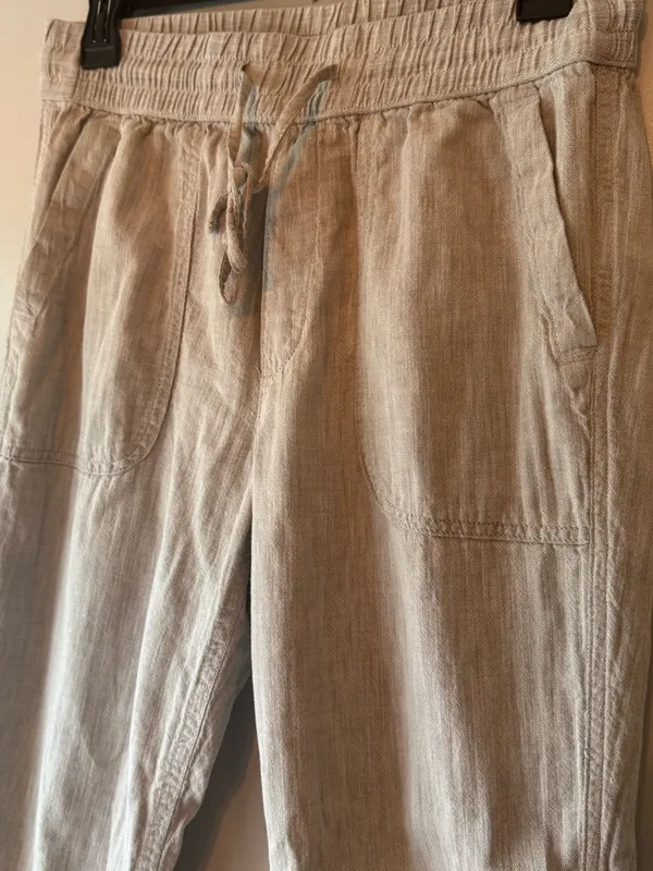 GAP Women's Light Gray 100% cotton  Drawstring Joggers S - Image 3