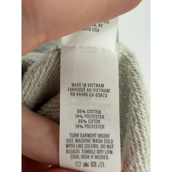 Aerie Women Large Grey Cowl Neck Cropped Sweatshirt Pullover Exposed Seam Fleece - Image 6