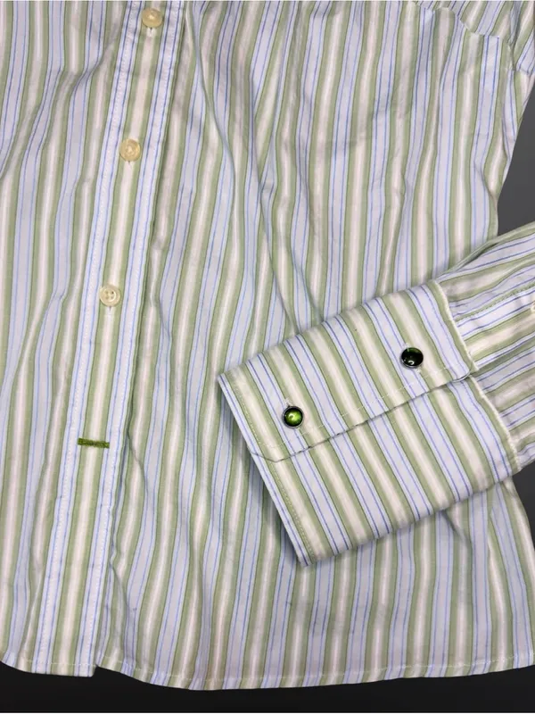 Vintage Ezra Fitch by Abercrombie & Fitch Y2K Button-Up 💚🩵 - Image 4