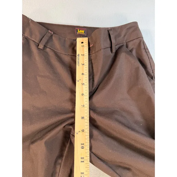 Y2K Lee Womens Brown Wrinkle Free Straight Leg Chino Pants Size 4 Medium - Image 5