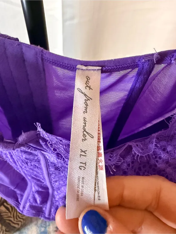 Urban Outfitters Out From Under Lace Purple Underwire Corset Top Bustier Coquett - Image 7