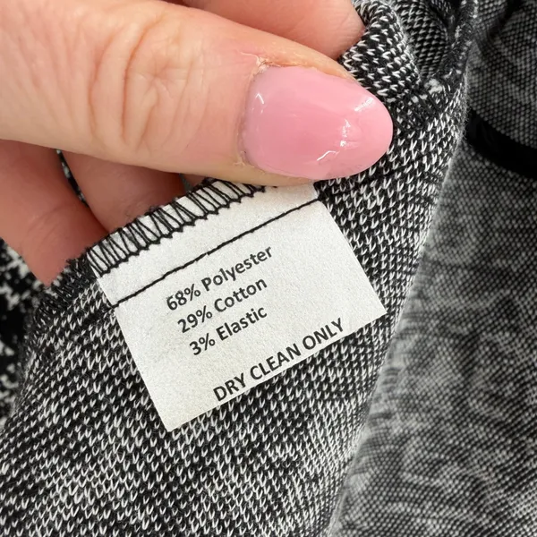 Sara Campbell Open Front Blazer Womens Small Black White‎ Peplum Careerwear Chic - Image 4