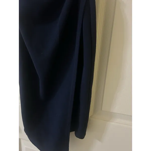 Pretty Little Thing Boutique Lauriell Navy Wrap Front Crepe Party Dress Sz 2 NEW - Image 6