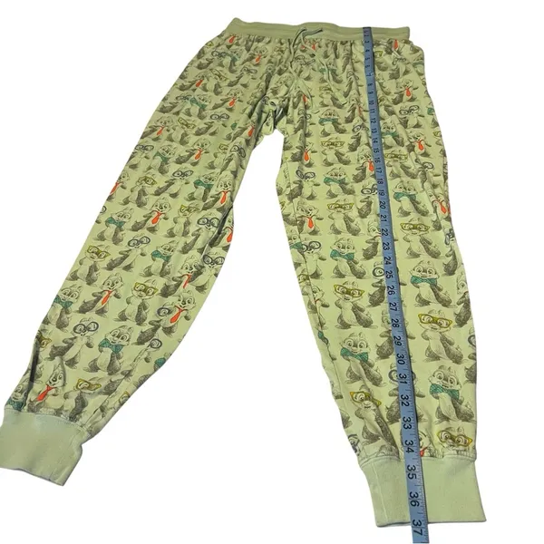Disney Chip n Dale Mint Pajama Pants Nerd Glasses Tie Sleep Lounge Joggers L - Image 7
