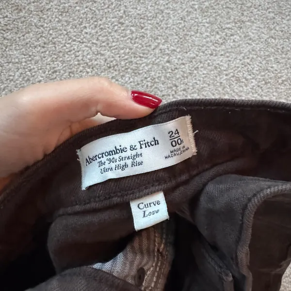 Abercrombie & Fitch 90 straight ultra high rise brown - Image 2