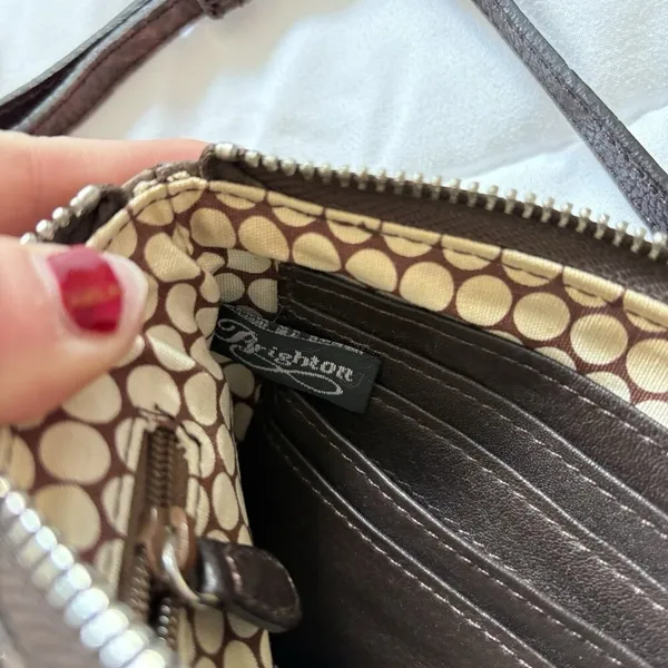 Vintage 90s Y2K Brighton Brown Leather Reptile Print Shoulder Bag‎ Hearts - Image 11