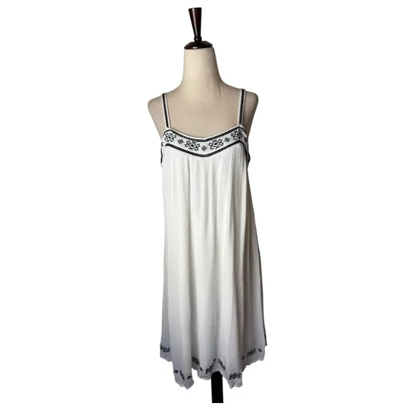 Ariat Dress Women Medium‎ White Gauze Embroidered Western Brandy Mini Boho - Image 2