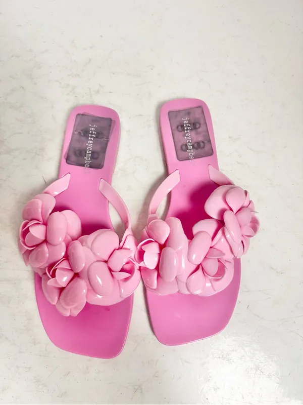 Jeffrey Campbell Light Pink Fleuris Jelly Flip Flops Sandals Size 8 - Image 2
