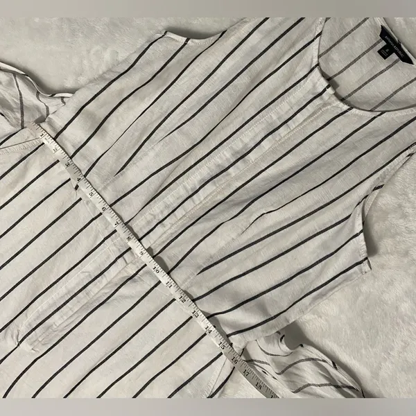 Banana Republic Striped Linen Blend Wide Leg Cropped Jumpsuit - Image 12