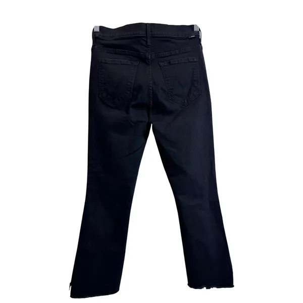 Mother The Insider Crop Step Fray Jeans in Not Guilty Black Mid Rise Size 29 - Image 2
