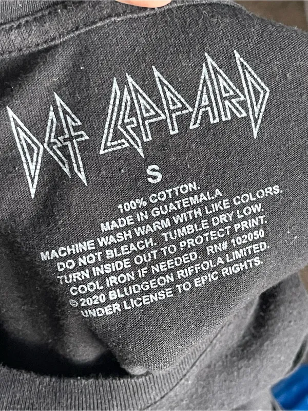 DEF LEPPARD | Black Logo Band Tee Sz S - Image 5