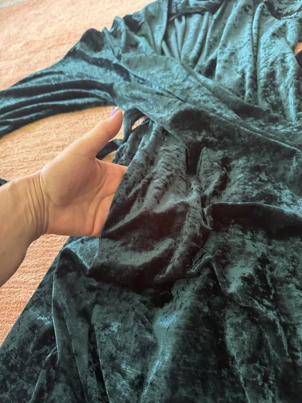 Vintage Lane Bryant Emerald Green Velvet Robe Size 14/20 - Image 7