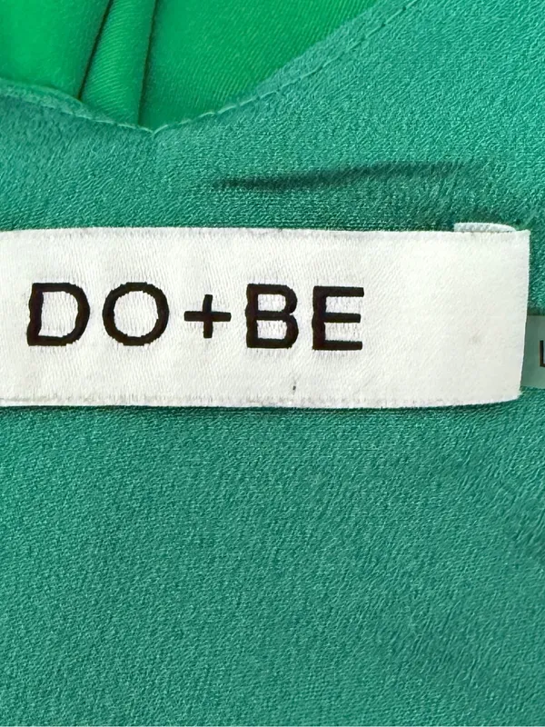 DO+BE Emerald Green Ruffle Wrap Mini Dress Sz L - Image 7