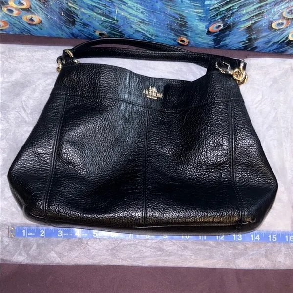 Coach Lexy Black Pebbled Leather Shoulder Bag - Image 13