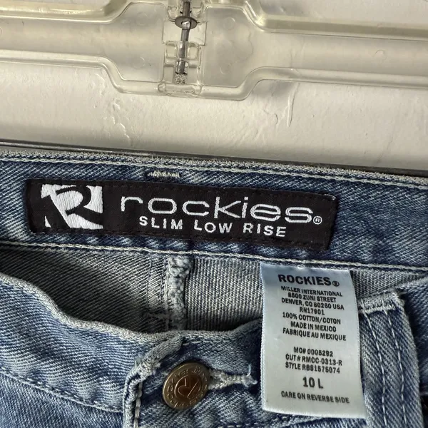 Rockies Vintage 90s Jeans‎ 10L Tall Blue Slim Low Rise Bootcut Denim Western - Image 6