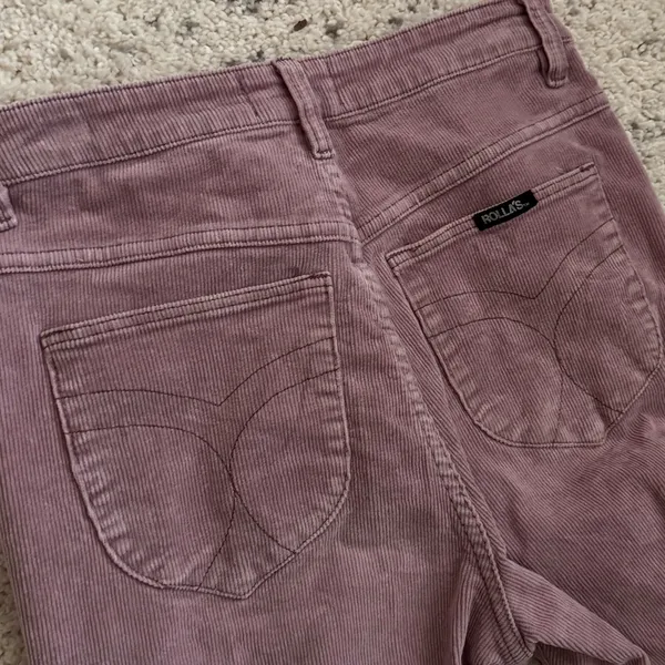 Rollas East Coast Flare Corduroy Jeans‎ Sz 28 in Pink - Image 6