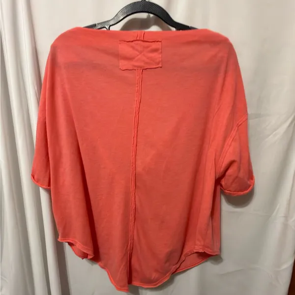 We The Free NWOT Free People Just Chill Slouchy Draping Top Size Large, Tangerine - Image 9