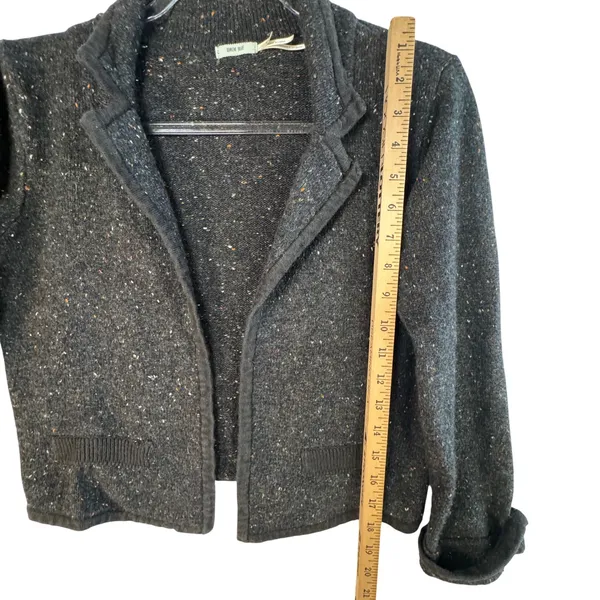Kimchi Blue‎ Urban Outfitters Confetti Knit Cropped Cardigan Blazer Gray Tweed L - Image 6