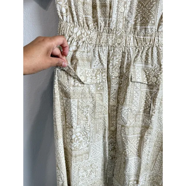 LOFT Tile Utility Midi Pocket Dress Khaki Tan Size 4‎ NEW - Image 10