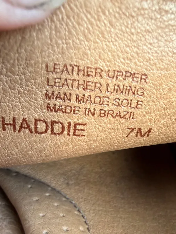 Nurture Haddie Brown Leather Shootie Booties Wingtip Heels‎ Size 7M - Image 2