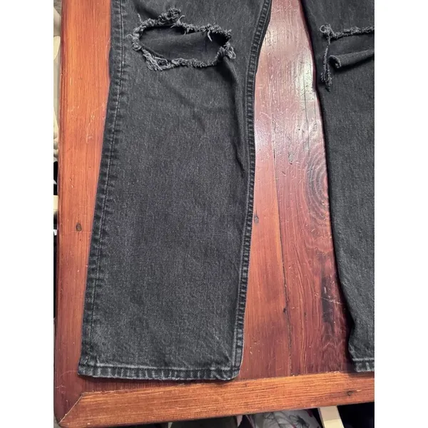 Abercrombie 90's Straight Ultra High Rise Curve Love Jeans Black Size 28 - Image 15