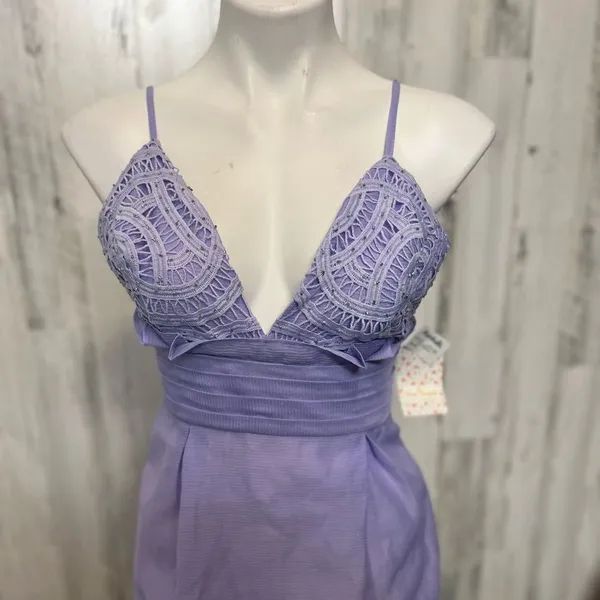 Purple dress with laced top size small - Image 2
