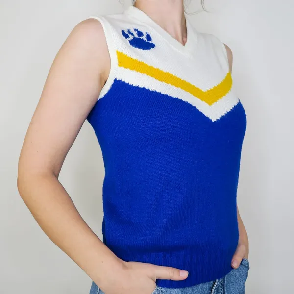 Vintage 70s Varsity Cheerleader Sweater Vest - Image 3
