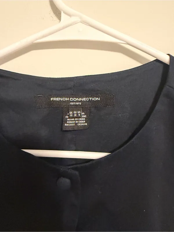 French Connection Navy Sleeveless Shift Dress - Image 4