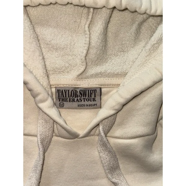 Taylor Swift The Eras Tour Cream Official Merch Oversized Hoodie Sweatshirt Sz M - Image 4